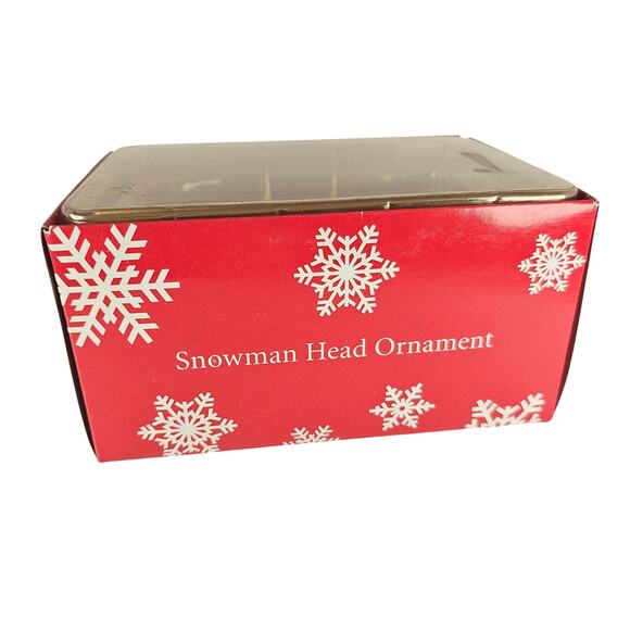 Department 56 Snowman Head Ornament 2003 Glitter Hat 5" Xmas Decor Boxed - Picture 14 of 16